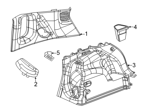 2017 Jeep Compass Interior Trim - Quarter Panels Lamp-Courtesy Diagram for 68334655AA