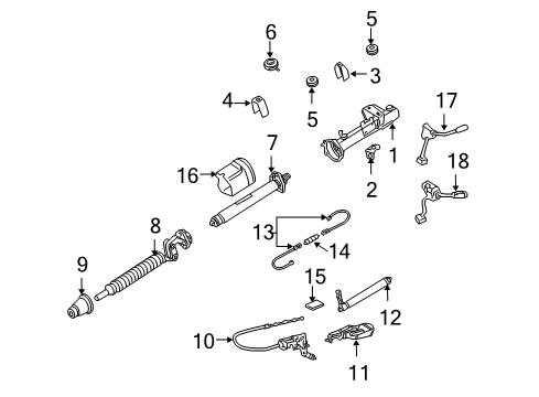 2004 Chrysler Crossfire Switches Column-Steering Diagram for 5099748AA