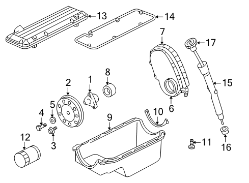 2002 GMC Sonoma Filters Pulley Bolt Diagram for 11504595