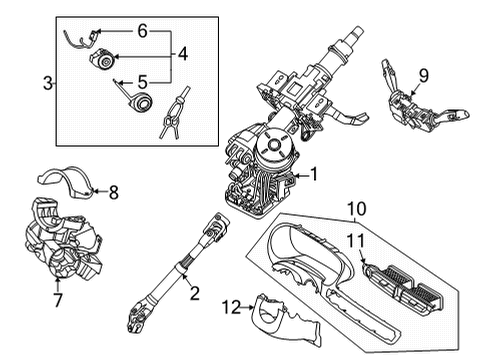 2021 Kia Seltos Steering Column & Wheel, Steering Gear & Linkage Lock Key & Cylinder Set Diagram for 81905Q5080