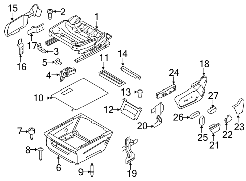 2019 Ford Transit-150 Tracks & Components Outer Cover Cap Diagram for CK4Z-9961694-AA