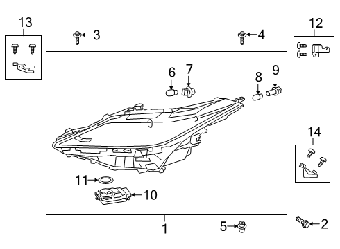 2020 Lexus RX350 Bulbs Computer Sub-Assembly, H Diagram for 81016-0E580
