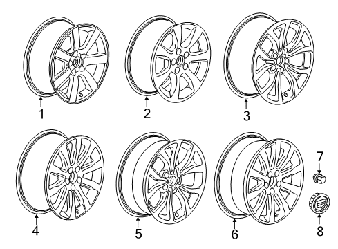 2018 Cadillac ATS Wheels Wheel Diagram for 23489521