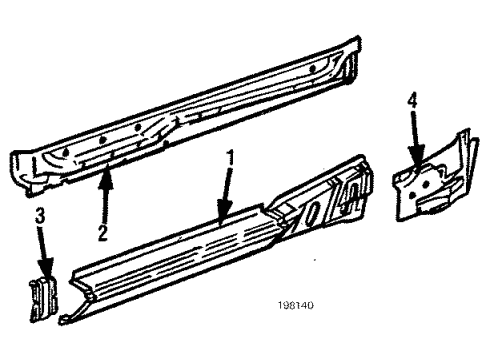 1988 BMW 325iX Rocker Panel Left Door Sill Trim Panel Diagram for 51711961755