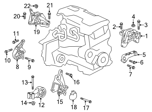 2015 Buick Verano Engine Mounting Mount Bracket Diagram for 13248508