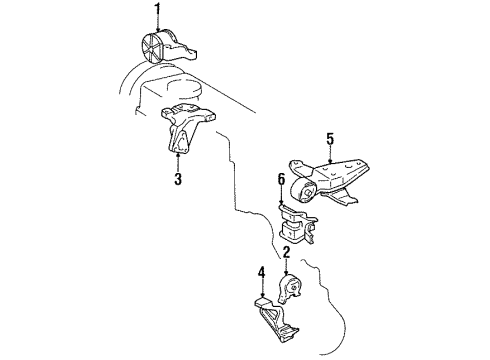 1995 Toyota Tercel Engine & Trans Mounting Bracket, Engine Mounting, LH Diagram for 12325-11030