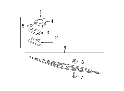 2010 Acura MDX Bulbs Garnish Assembly, Rear License Diagram for 74890-STX-A21