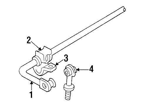 1995 Ford Contour Stabilizer Bar & Components - Rear Stabilizer Bar Bushing Diagram for F5RZ-5493-D