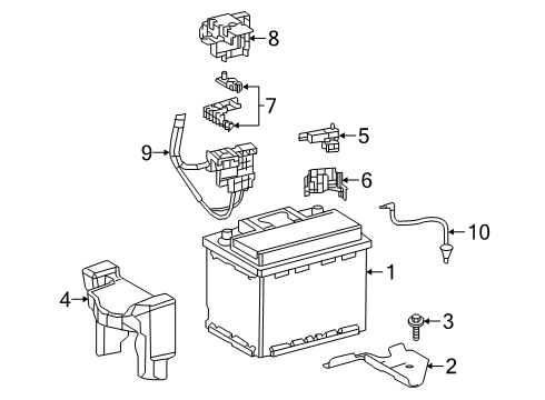 2022 Lexus ES250 Battery Block Assembly, Junction Diagram for 82670-33140