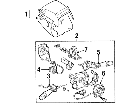 2000 Lexus SC400 Switches Spiral Cable Sub-Assembly Diagram for 84306-24050