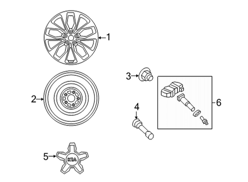 2021 Kia Sorento Wheels Cap Assembly-Wheel Hub Diagram for 52960R5450