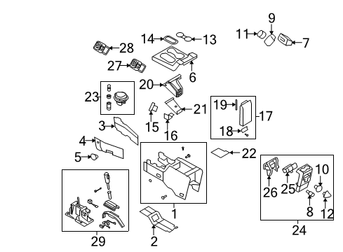 2007 Ford Explorer Gear Shift Control - AT Top Finish Panel Diagram for 7L2Z-78045A76-BC