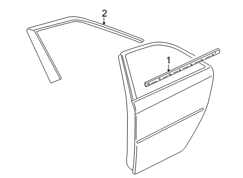 2013 Cadillac CTS Exterior Trim - Rear Door Belt Weatherstrip Diagram for 22923355