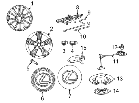 2007 Lexus RX400h Wheels Wheel, Disc Diagram for 42611-48451