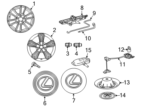 2007 Lexus RX400h Wheels Wheel, Disc Diagram for 42611-AH012