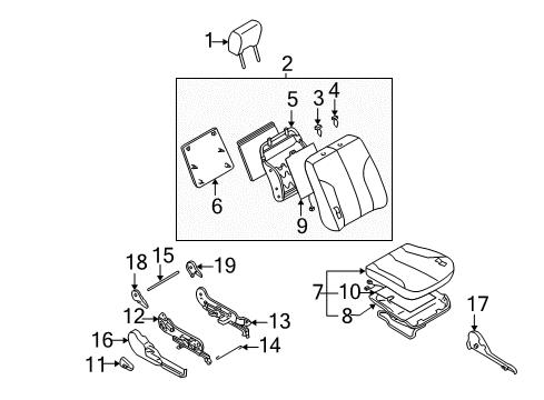 2006 Nissan Altima Heated Seats Cushion Assy-Front Seat Diagram for 87300-ZB001