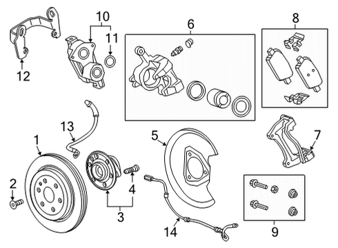 2021 Buick Envision Brake Components Rear Pads Diagram for 84637108