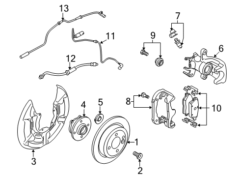 2020 Mini Cooper Rear Brakes Asa-Bolt Diagram for 31106860974