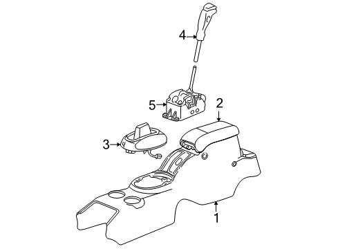 2003 Chrysler Sebring Console Console-Floor Diagram for YC581L8AA