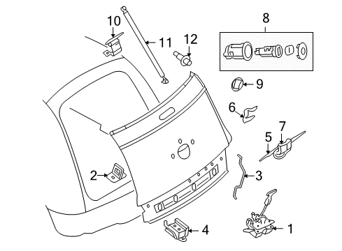 2006 Chrysler PT Cruiser Lift Gate Latch-Power Release Diagram for 4589016AC