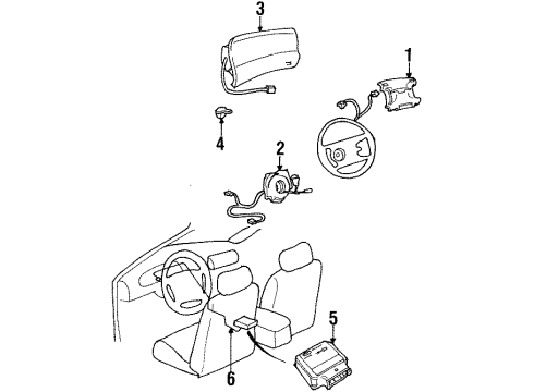 1999 Hyundai Elantra Air Bag Components Clockspring Clock Spring Diagram for 93490-29011