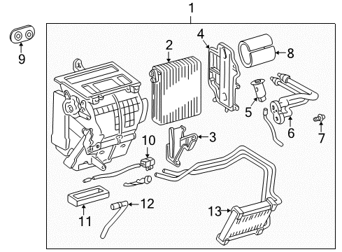 2000 Toyota Celica Air Conditioner Plate, Cover Diagram for 88899-20320