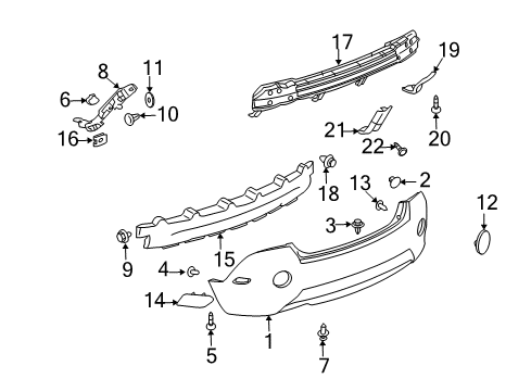 2008 Saturn Vue Rear Bumper Reflector Diagram for 96673825