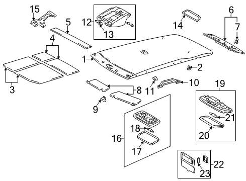 2001 Toyota 4Runner Interior Trim - Roof Roof Lamp Assembly Bracket Diagram for 81218-35010