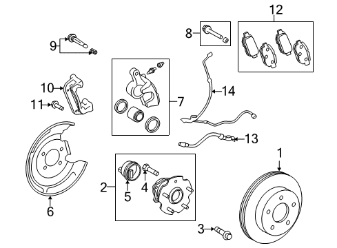 2012 Scion xB Rear Brakes Hub & Bearing Diagram for 42450-12090