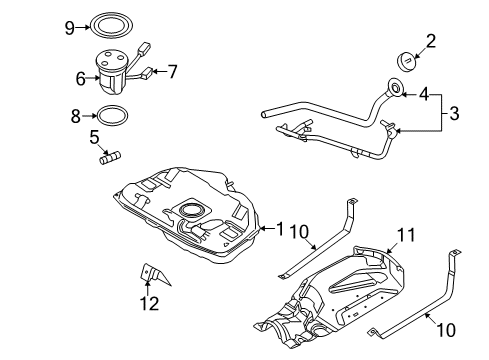 2006 Ford Fusion Senders Fuel Pump Diagram for 6E5Z-9H307-G