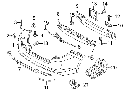 2013 Kia Optima Rear Bumper Cover-Rear Bumper UNDE Diagram for 866954U000