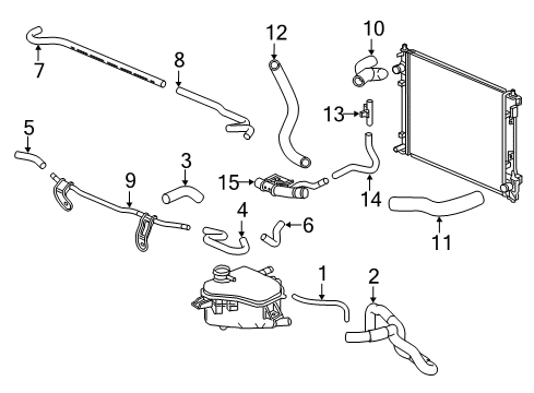 2018 Honda Civic Hoses, Lines & Pipes Hose B Eng Out, Ex Diagram for 19132-5BA-A00