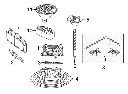 2016 Buick Cascada Jack & Components Tool Kit Diagram for 13436254