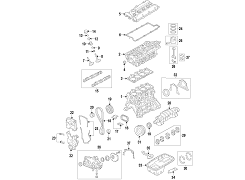 2011 Hyundai Elantra Engine Parts, Mounts, Cylinder Head & Valves, Camshaft & Timing, Oil Pan, Oil Pump, Crankshaft & Bearings, Pistons, Rings & Bearings, Variable Valve Timing Engine Mounting Bracket Assembly Diagram for 218100Q000