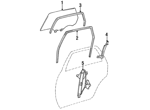 1997 Toyota Avalon Rear Door Guide Channel Diagram for 67407-AC010