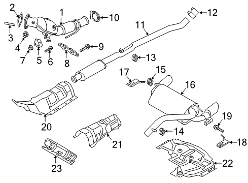 2017 Ford Focus Exhaust Components Heat Shield Diagram for G1FZ-5811434-A