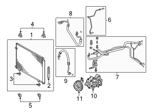 2020 Toyota Sienna A/C Condenser, Compressor & Lines Lower Mount Diagram for 88688-08400