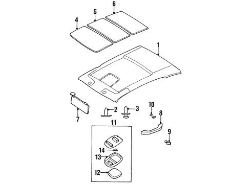 1995 Kia Sportage Interior Trim - Roof Lamp-Room Diagram for 0K01151310A06