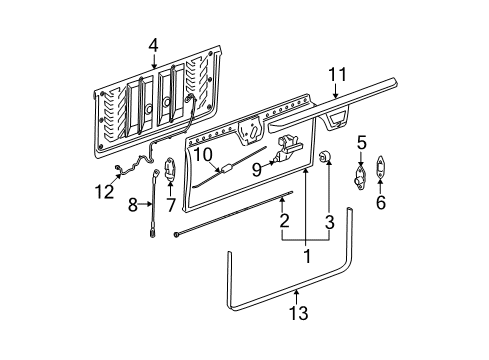 2008 Chevrolet Avalanche Tail Gate Harness Asm-End Gate Wiring Diagram for 25776027