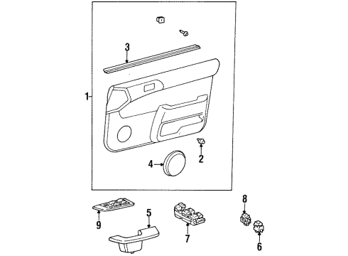 1995 Toyota Tercel Door & Components Window Switch Diagram for 84810-10020-E0