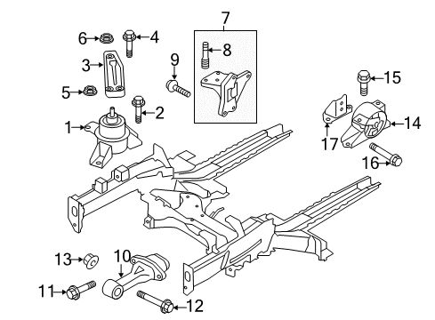 2017 Kia Soul Engine & Trans Mounting Nut Diagram for 21891B2000