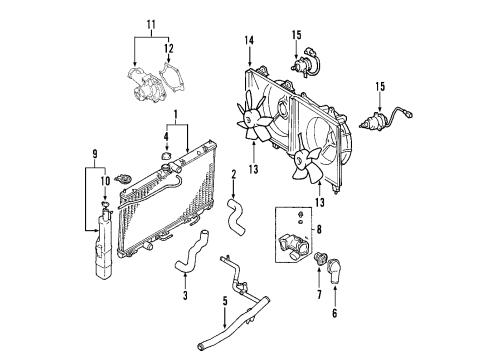 2008 Mitsubishi Eclipse Cooling System, Radiator, Water Pump, Cooling Fan Fan-Cooling Diagram for MR373110