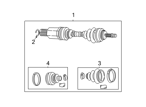 2002 Chrysler Town & Country Axle Shaft - Front Axle Half Shaft Diagram for 4641856AA