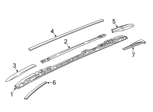2021 Chrysler Voyager Exterior Trim - Roof Molding-Roof Diagram for 68228502AC