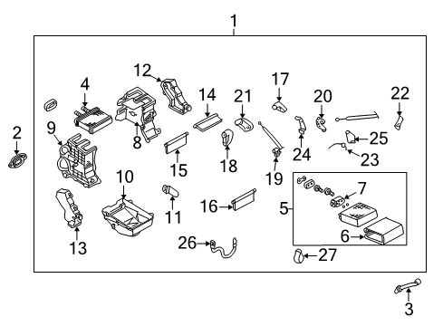 2005 Nissan Sentra Air Conditioner Heating Unit Assy-Front Diagram for 27110-4Z400