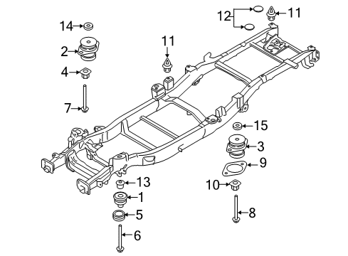 2020 Ford F-150 Frame & Components Upper Insulator Diagram for FL3Z-2500154-D