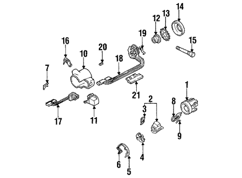1992 GMC Jimmy Switches Lever-Key Release Diagram for 7815896