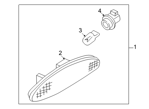 2003 Nissan Maxima Bulbs Lens-Side Marker Lamp, RH Diagram for 26184-2Y910