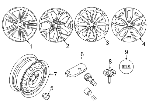 2021 Kia Sportage Wheels, Center Cap Wheel Assembly-Aluminium Diagram for 52910D9230