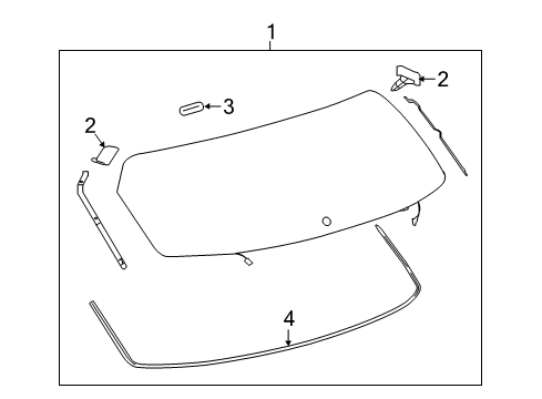 2020 Lexus NX300 Lift Gate - Glass & Hardware SPACER, Back Window Diagram for 64819-78010